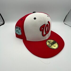 New Era Washington Nationals 59FIFTY Fitted Hat 2017 Spring Training NWT 6 7/8